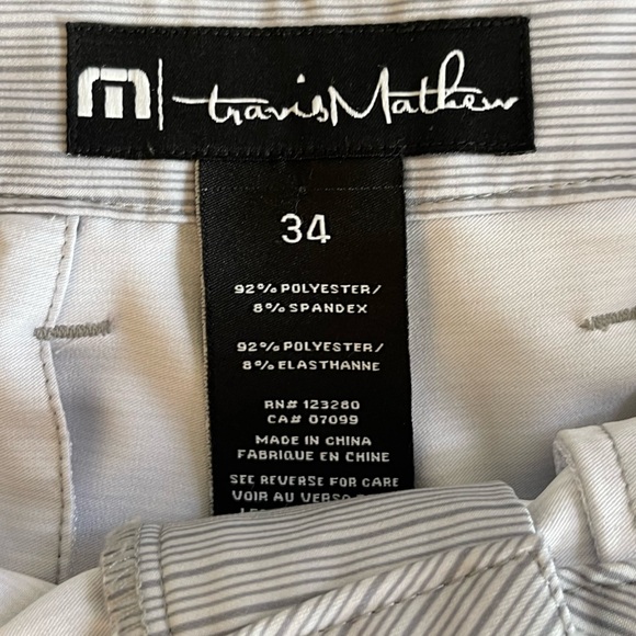 TRAVIS MATHEW Horizontal Stripe Lightweight‎ 10" Performance Grey Golf Shorts 34 - Picture 7 of 10